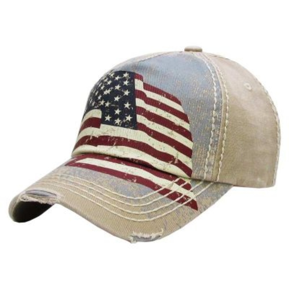 American Flag Print Vintage Ball cap